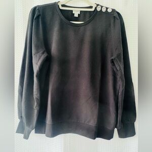 Ladies puff sleeve sweatshirt with jewels